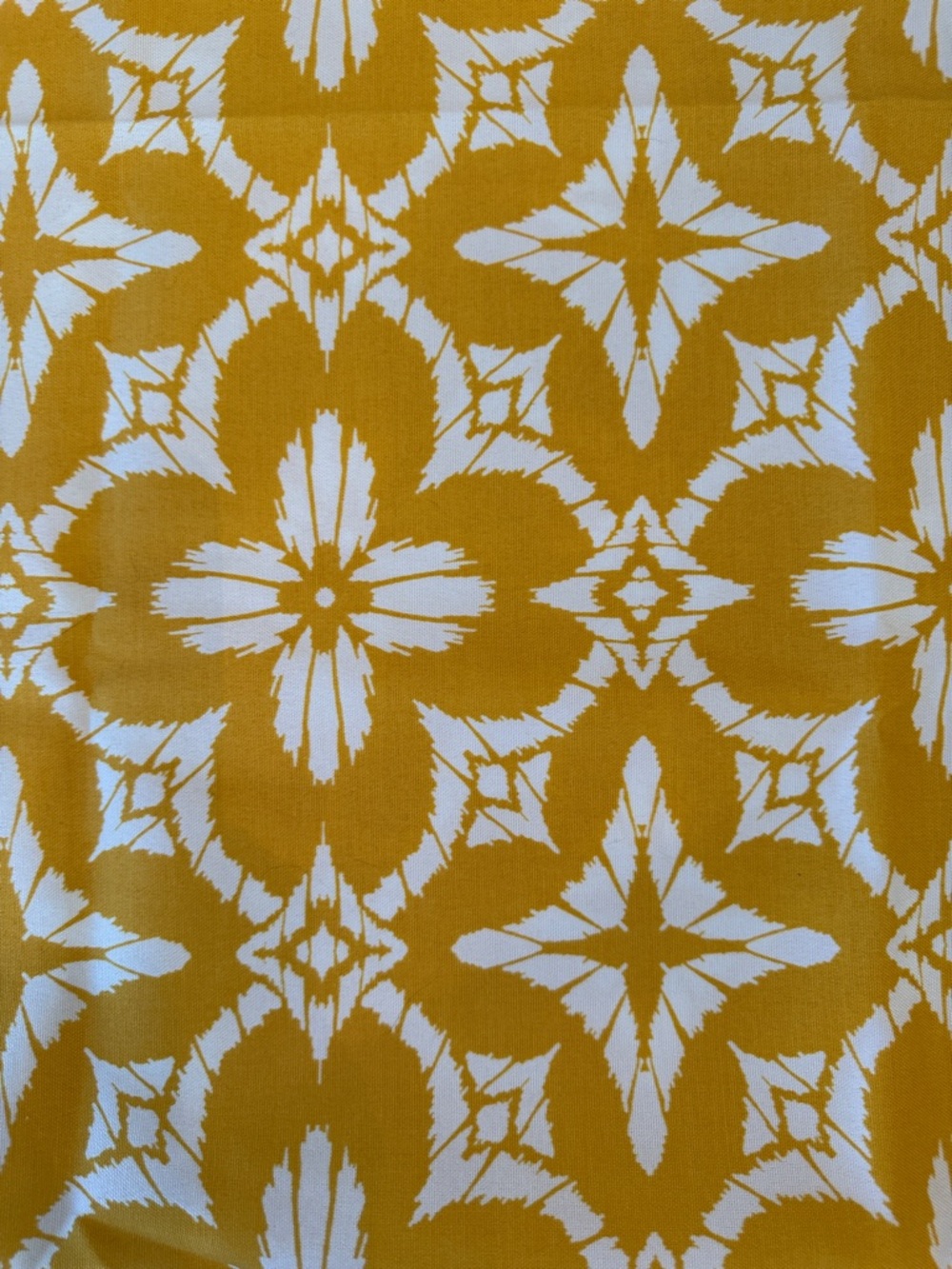 Yellow and White Geometric Fabric